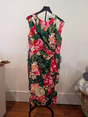 Tadashi Shoji Dress • Floral • Ruffle Detail • Size L